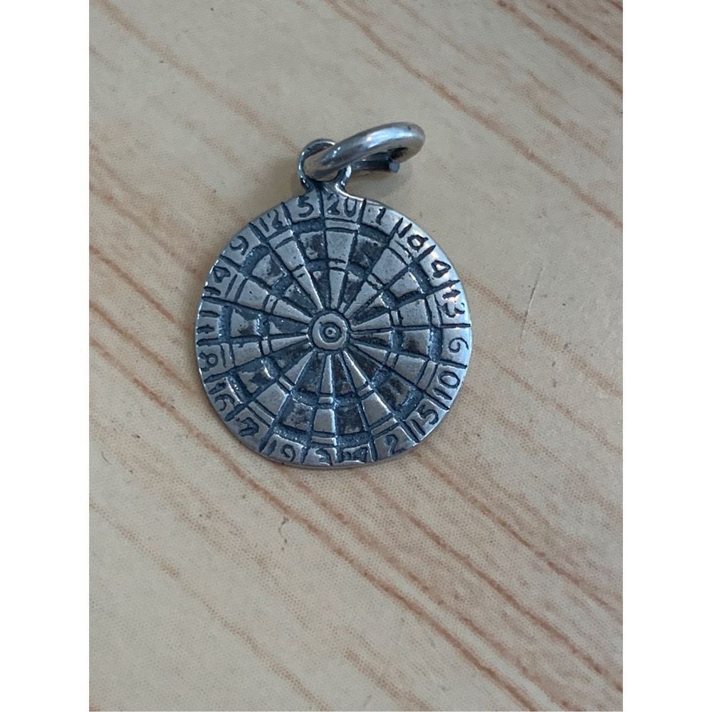 Dartboard Sterling Silver Jewelry Charm #games